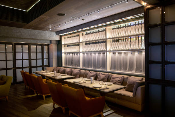 istock Interior of cozy luxury restaurant with original design 1368512779