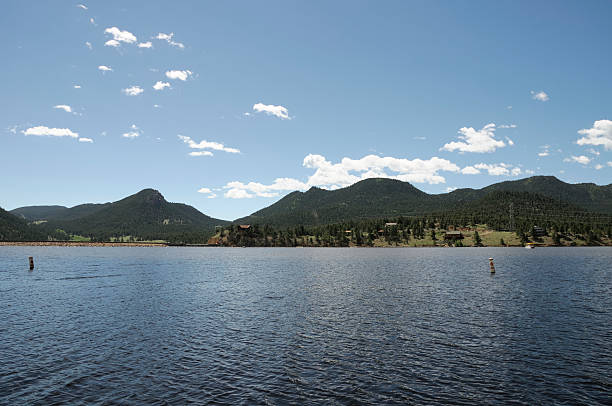 The blue waters of Priest Lake near Cavanaugh Bay, Coolin, Idaho, on a summer day in the Idaho Panhandle.