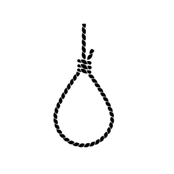 wektor ikony pętli izolowany na ilustracji białej, znaku i symbolu. - hangmans noose stock illustrations