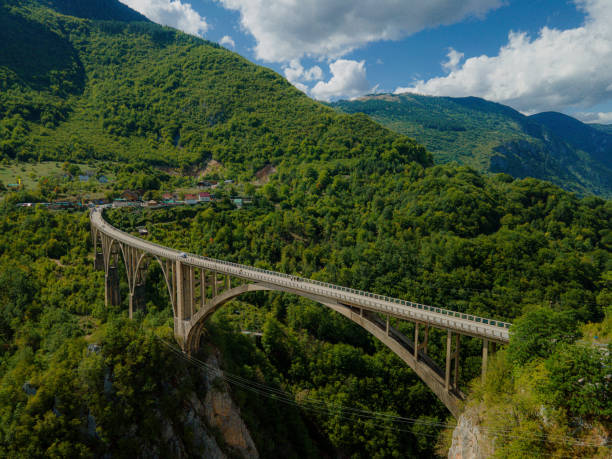 istock Bridge. Historic bridge. Montenegro. Aerial view. 1368518481