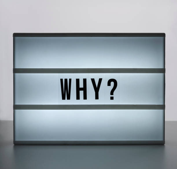 Light box with the question: Why? stock photo