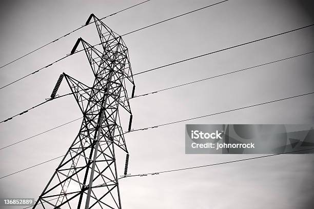 High Voltage Powerlines Stock Photo - Download Image Now - Anxiety, Cable, Calm Before The Storm