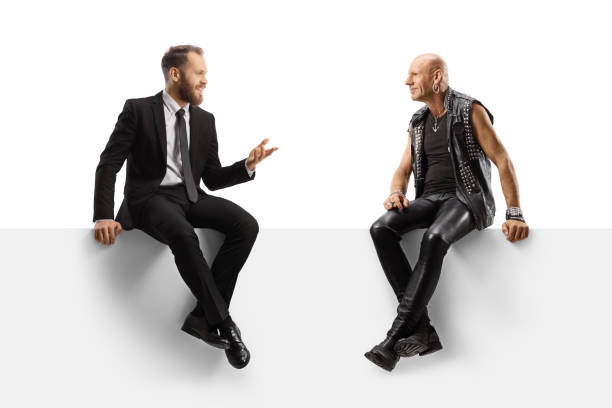 istock Punk sitting on a panel and listening to a businessman talking 1368534416