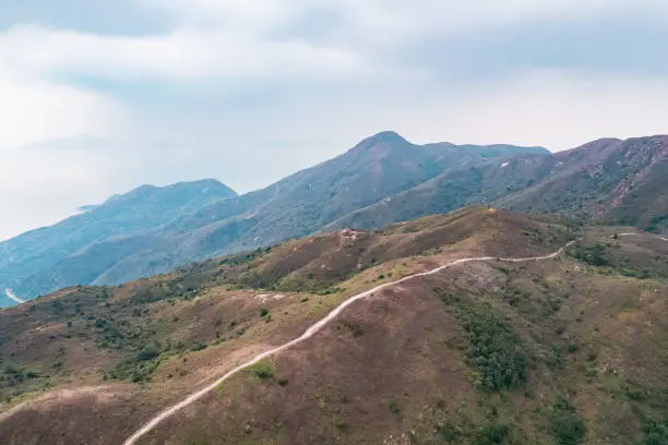 Photo of Amazing trail footpath in the popular hiking location, Ling Wui Shan, Lantau Island, Hong Kong