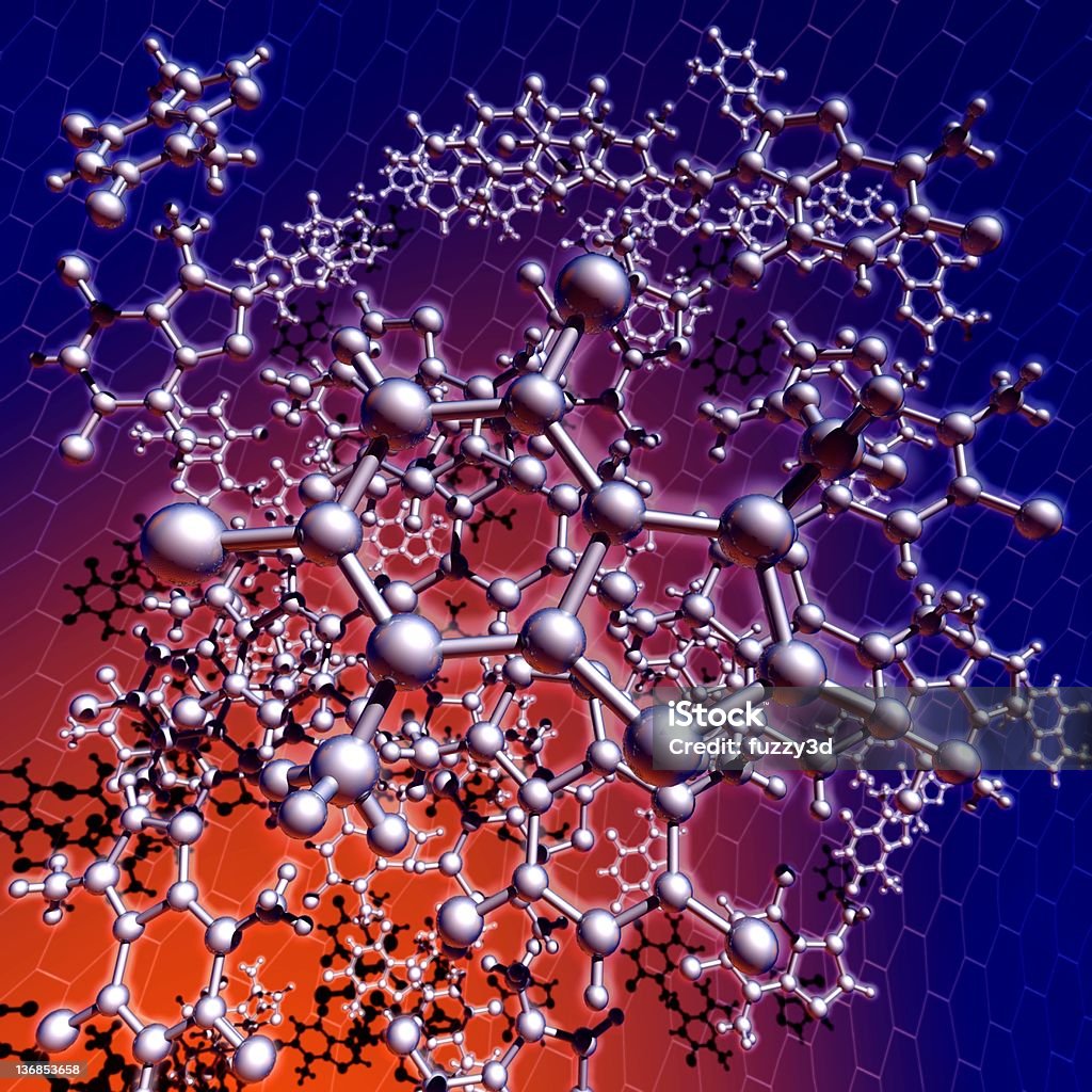 molecules 3D render of molecules Abstract Stock Photo