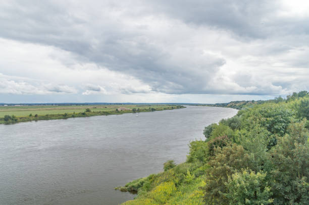istock Landscape view with Vistula river at cloudy day. 1368536693