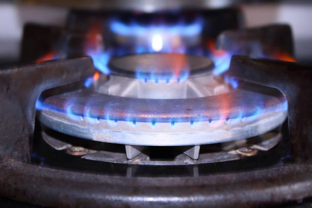 istock Gas stove. Hob. Close-up. Background. 1368536942