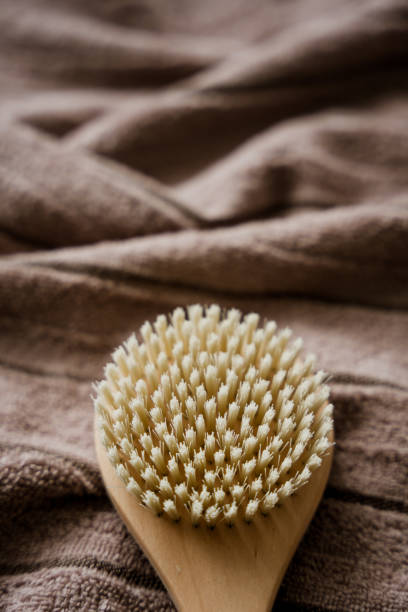 istock Close up of a brush on a towel 1368541356