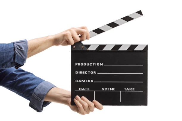 istock Male hands holding a clapper board 1368545107