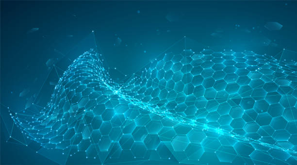 istock abstract vector background with hexagons. landscape of the virtual world. 3d design 1368545937