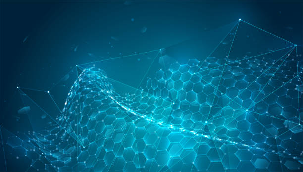istock abstract vector background with hexagons. landscape of the virtual world. 3d design 1368546194