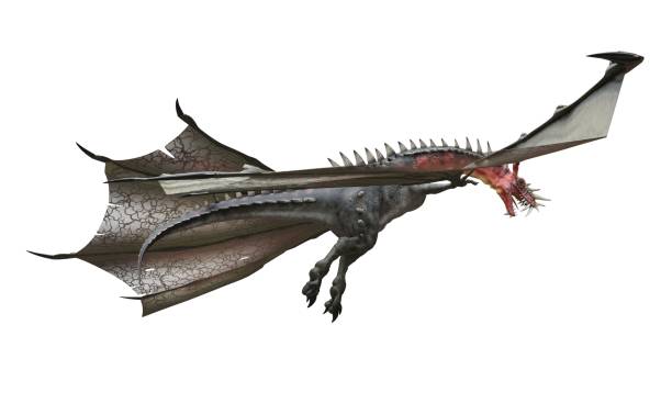 istock Fantasy flying dragon isolated on white 3d illustration 1368551559