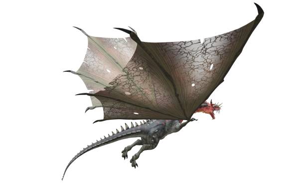 istock Fantasy flying dragon isolated on white 3d illustration 1368552106