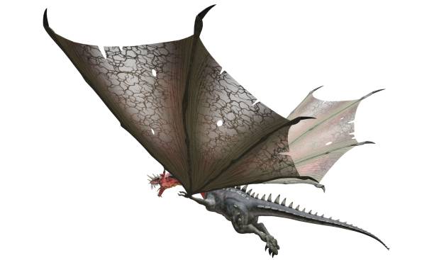 istock Fantasy flying dragon isolated on white 3d illustration 1368552118