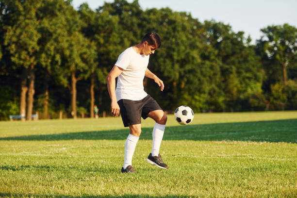 istock Young soccer player have training on the sportive field 1368552917