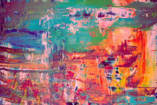 Abstract background with an artistic character. Brushstrokes and structures, oil paint, acrylic, variety, transience, modern art, pastel colors, candy sweet