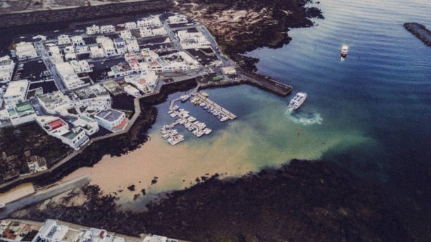 Breakwater on the pier of Orzola, Lanzarote