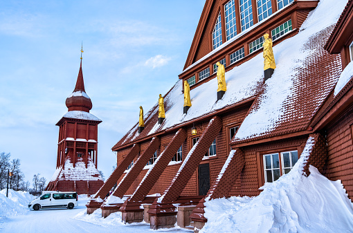 Church of Kiruna in winter, Swedish Lapland