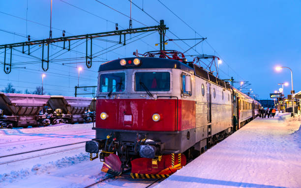 istock Train at Kiruna Station in Sweden 1368557804