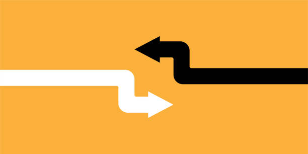 ilustraciones, imágenes clip art, dibujos animados e iconos de stock de conflicto de inerest ilustración del concepto - choque