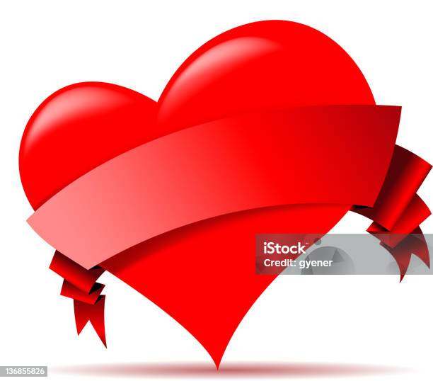 Coeur Ruban Blanc Vecteurs libres de droits et plus d'images vectorielles de Amour - Amour, Carte de la Saint-Valentin, Coeur - Symbole d'une idée