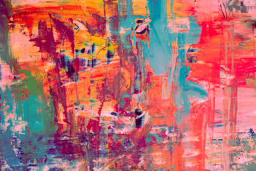 Abstract background with an artistic character. Brushstrokes and structures, oil paint, acrylic, variety, transience, modern art, pastel colors, candy sweet