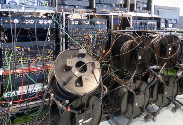 istock Mobile television station. TV Equipment in outside broadcasting van. 1368562897