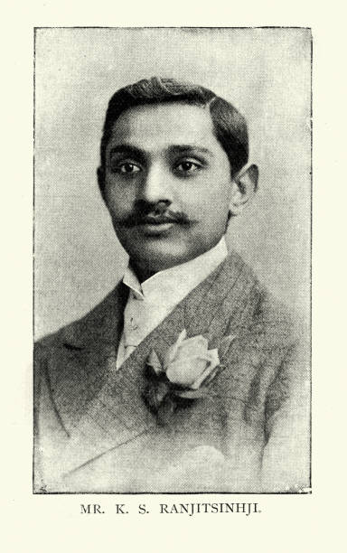 Vintage illustration after a photograph of Ranjitsinhji Vibhaji II, Jam Saheb of Nawanagar, ruler of the Indian princely state of Nawanagar and Test cricketer who played for the English cricket team, Victorian 19th Century