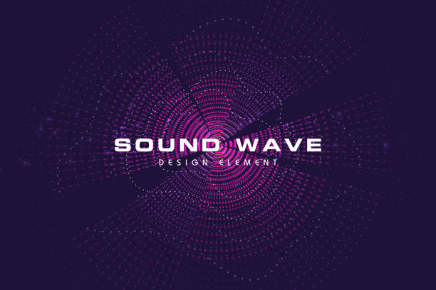 Sound Wave. Rippled background template. Abstract science or technology illustration with particle. Rippled background template. Abstract science or technology illustration with particle. 3D grid surface. Can be used for wallpaper, presentation, banner and cover. stock illustration sound wave stock illustrations