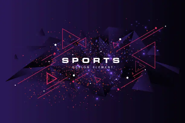 Vector illustration of Modern abstract neon sport background or collage stock illustration