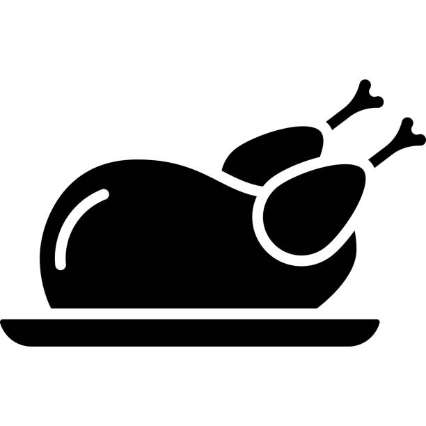 ローストチキングリフアイコン食品ベクター - roast chicken chicken full length roasted点のイラスト素材／クリップアート素材／マンガ素材／アイコン素材