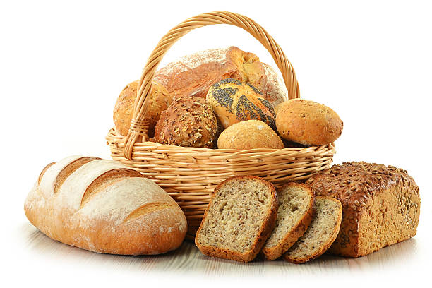 istock Composition with variety of bakery products in wicker basket 136856939