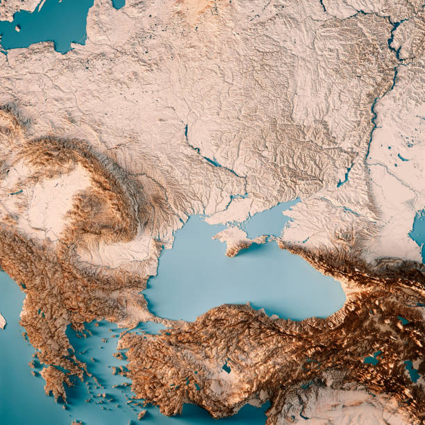istock Ukraine Black Sea 3D Render Topographic Map Neutral 1368572717