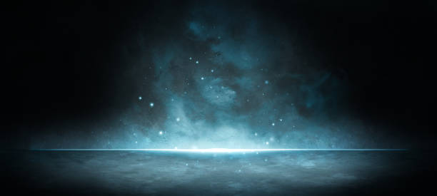 istock Exotic Table For Display Captivating Mysterious with Light Blue Colors Background Surreal Concept For Ads,Header And Banner 1368576881