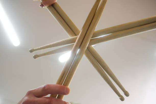 Crossed drumsticks. Bottom view.l. Hobbies and pastime. Art and life style.