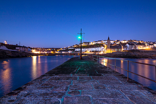 Porthleven in the evening, Porthleven, Cornwall, South West, England, UK