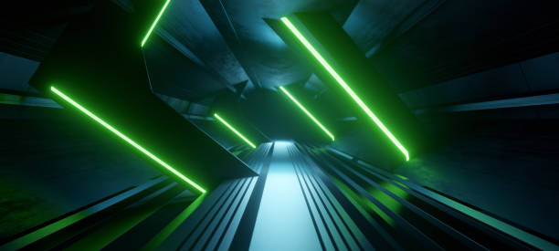 istock Industrial Spacecraft Technology Hall Or Corridor Phantom Futuristic Lighting with Powder Blue Colors Futuristic Background Futuristic Architechture 3D Rendering 1368579326