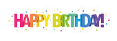 istock HAPPY BIRTHDAY! colorful typography banner 1368581856