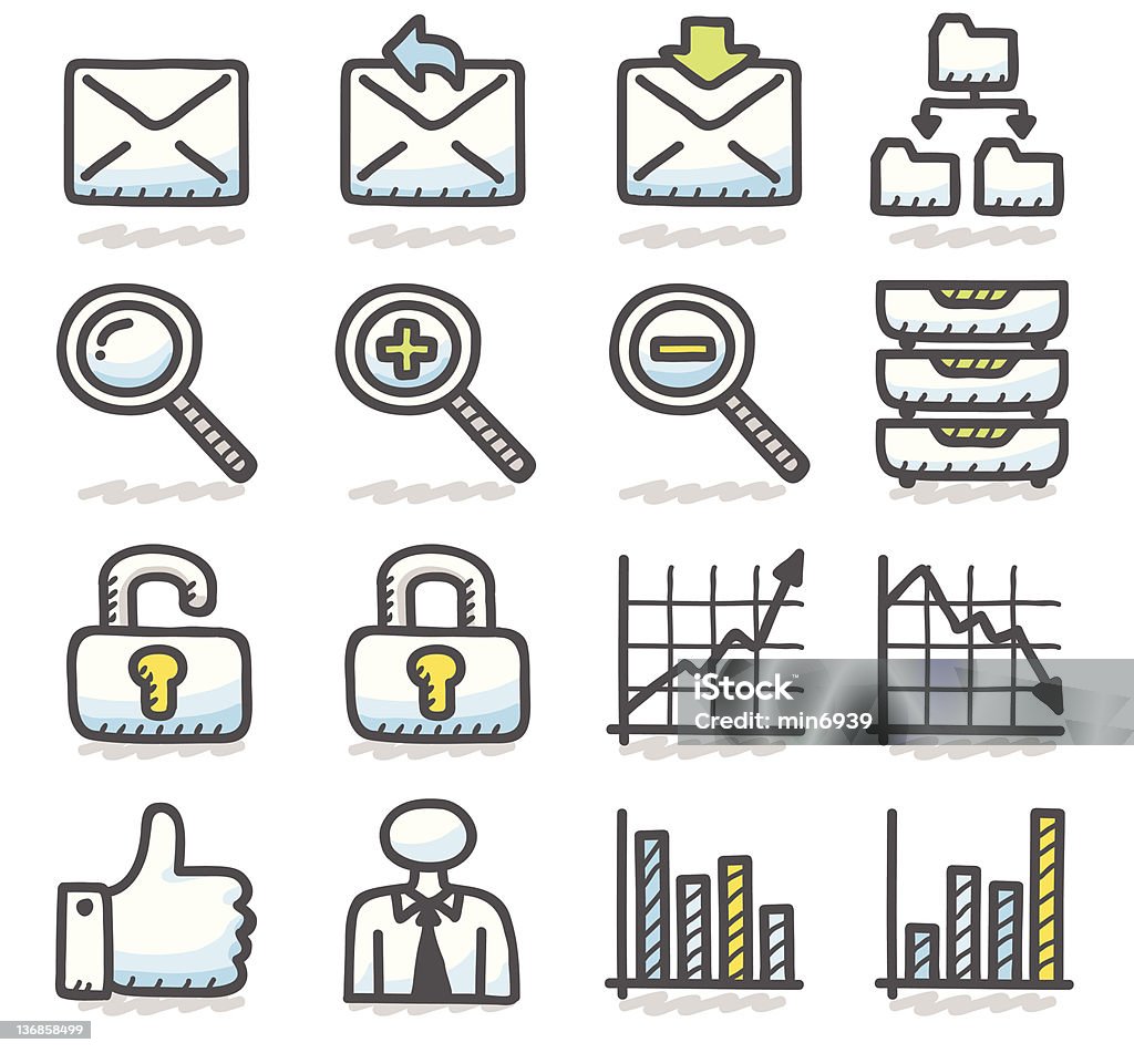 Internet Icons Sketch Series Stock Illustration - Download Image Now