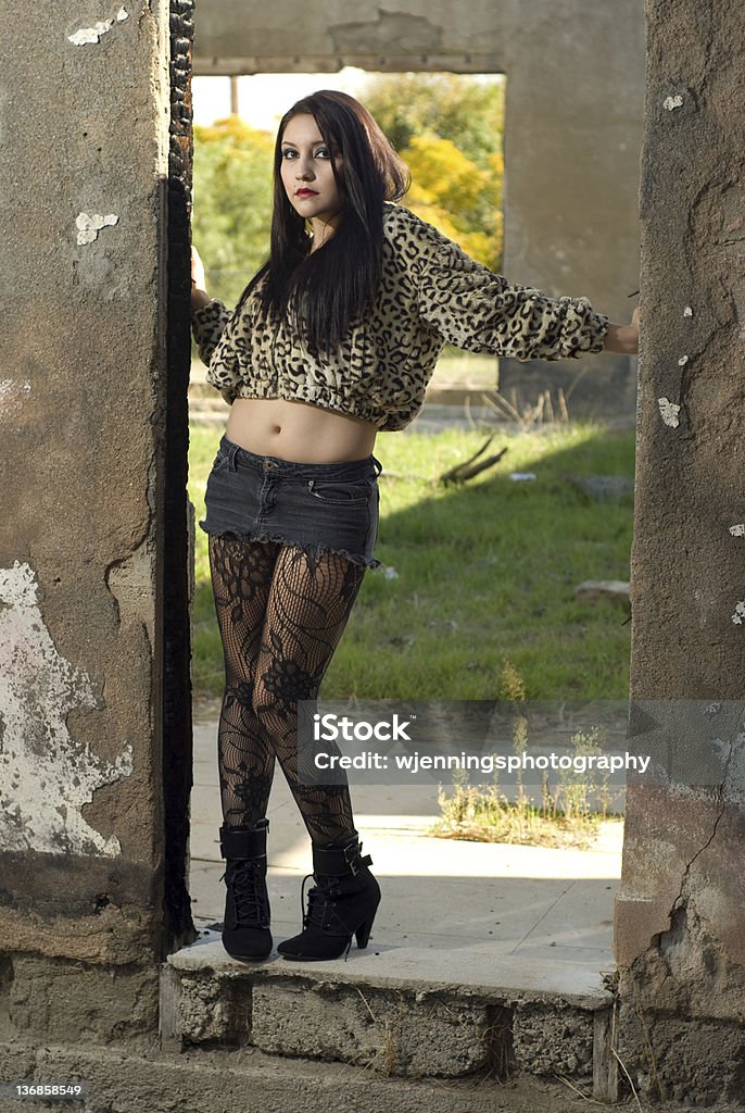 Beauty In Stockings And Leopard Print Stock Photo - Download Image Now -  Abandoned, Adult, Adults Only - iStock