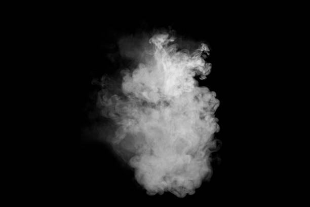 黒の背景に白色の煙 - タバコを吸う ストックフォトと画像