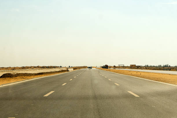 istock empty road on the desert in Egypt. 1368586129