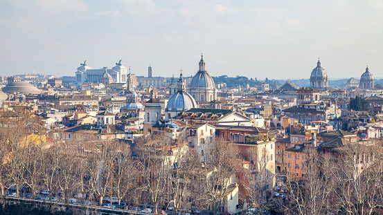 The City of Rome in winter, Italy. Panoramic cityscape