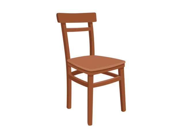 Classic wooden chair vector illustration on white background Classic wooden chair vector illustration on white background. single dining chair stock illustrations