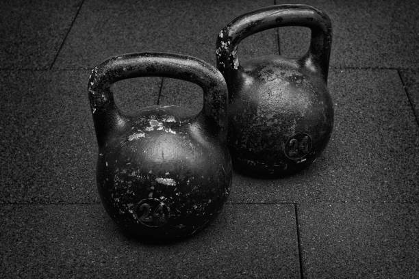 istock black iron kettlebell for weight training black and white photography 1368594929