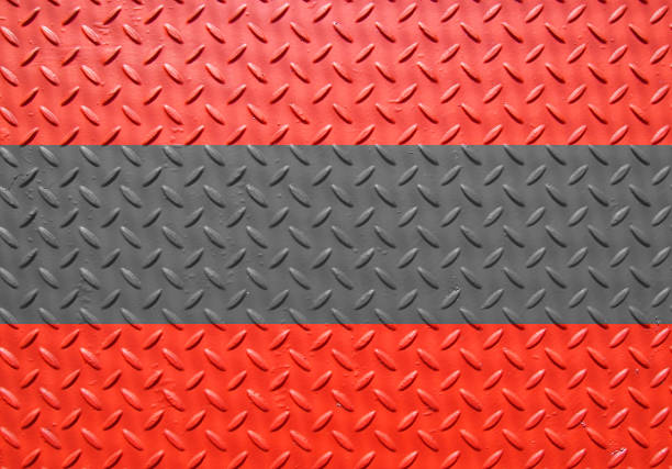istock red with grey stripe industrial metal plate with industrial diamond flooring pattern grip texture 1368596750
