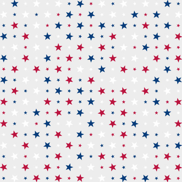 Stars in american colors, in matrix vector art illustration
