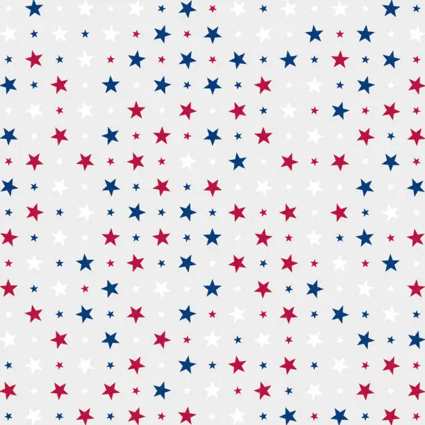 Vector illustration of Stars in american colors, in matrix