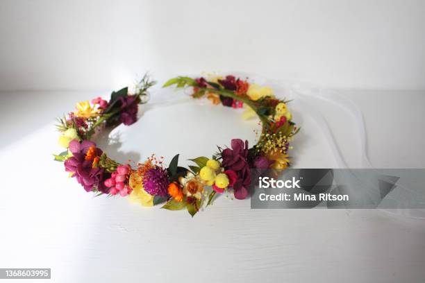 Flower Crown Vivid Summer Stock Photo - Download Image Now - Floral Crown, Bridesmaid, Baby Shower