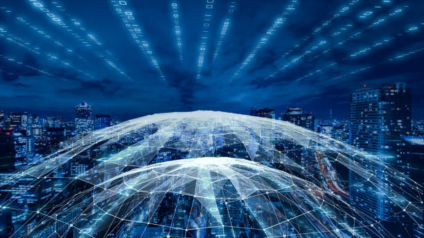 istock Smart city, digital world, Global communication network concept. 6G Business graph. Global business. 1368605604